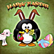 easter greeting card funny penguin