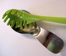 Stainless Spoon Rest Green Plastic