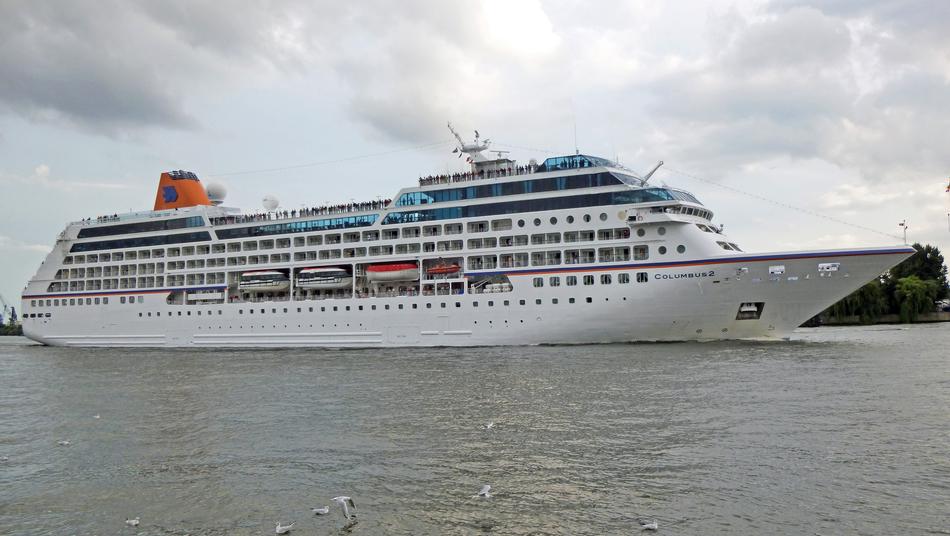 Large ship for the resort sailing on the sea