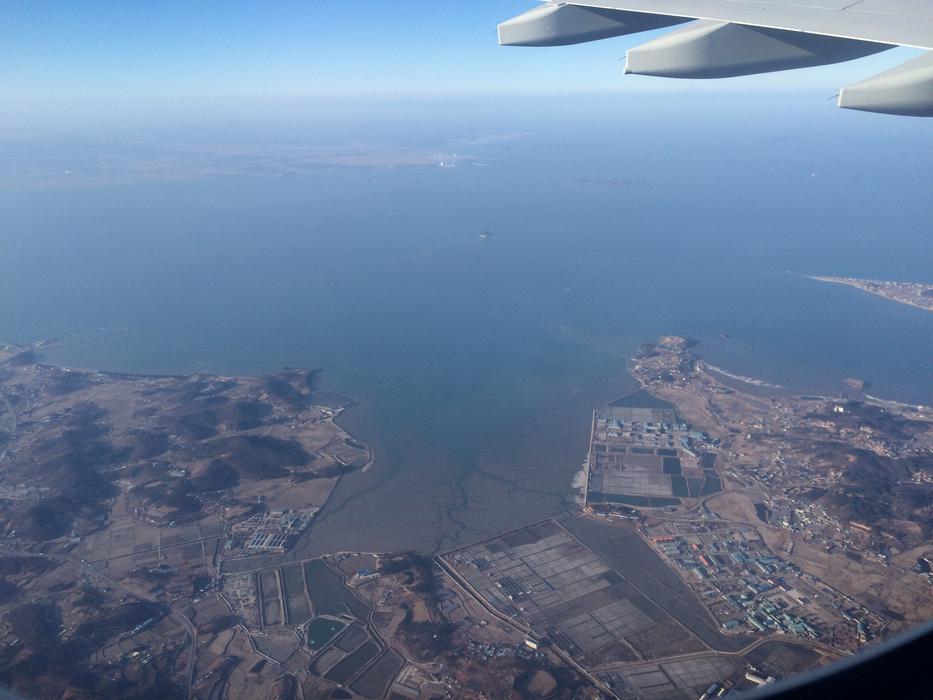 Korean West Sea On The Plane To