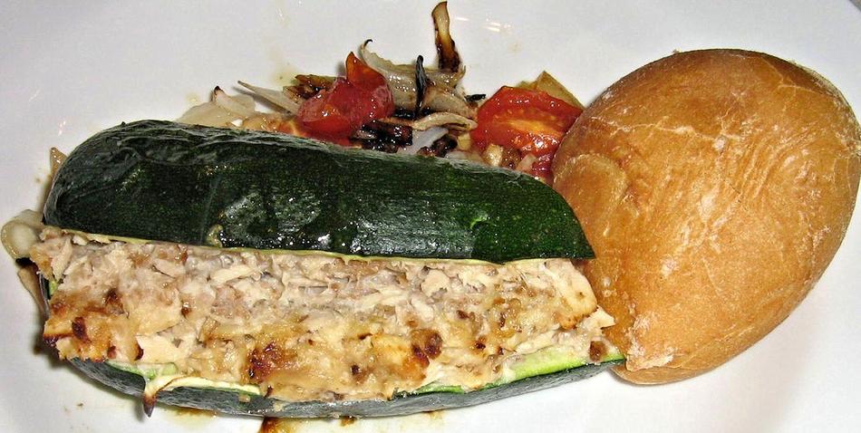 Tuna Stuffed Zucchini White Bread