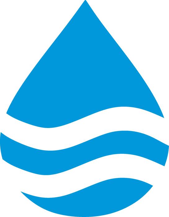 Icon with a drop of water inside a wave