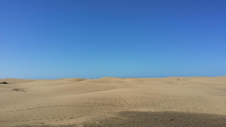 long desert against a blue sky