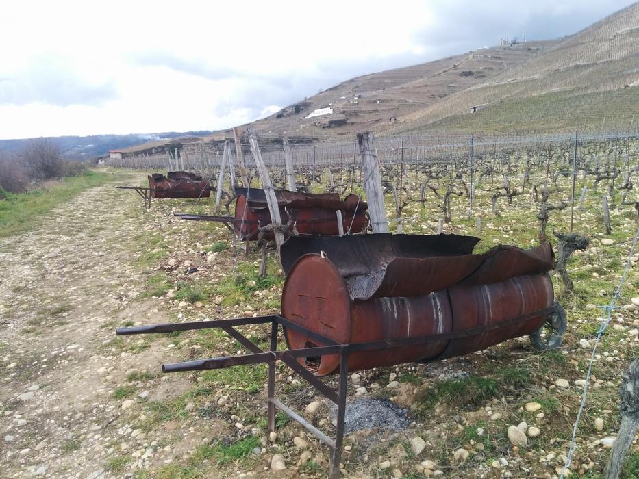 metal equipment in vineyards