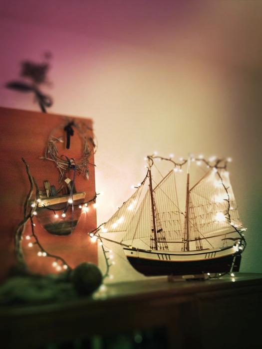 Lights Boat Painting