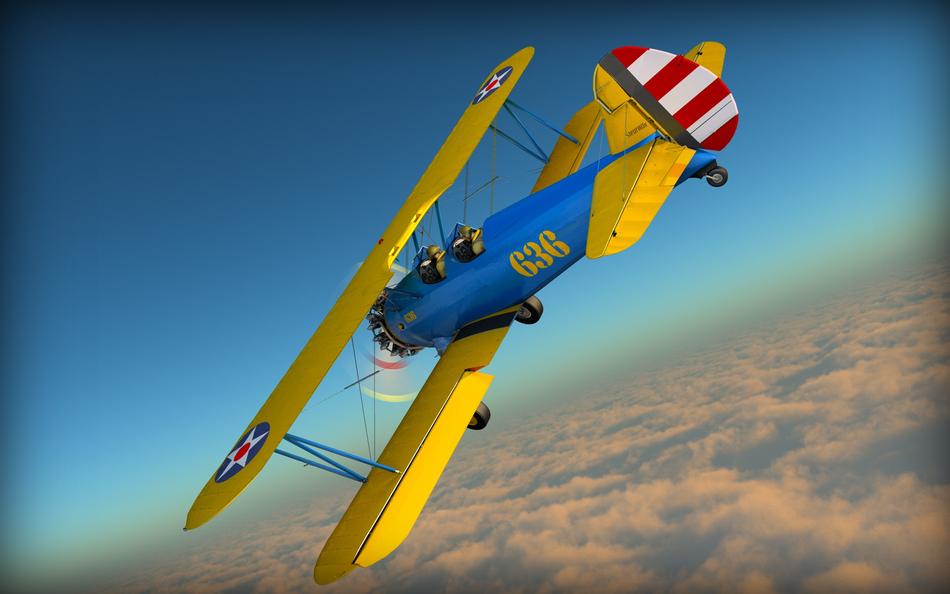 Bright airplane in the sky