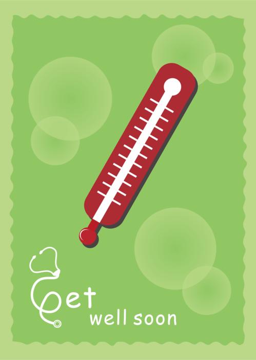 green thermometer sick