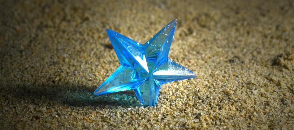 Blue Star on Ground Sand