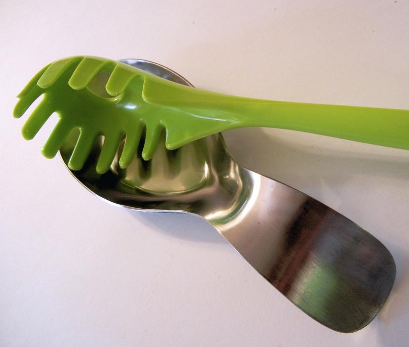 Stainless Spoon Rest Green Plastic