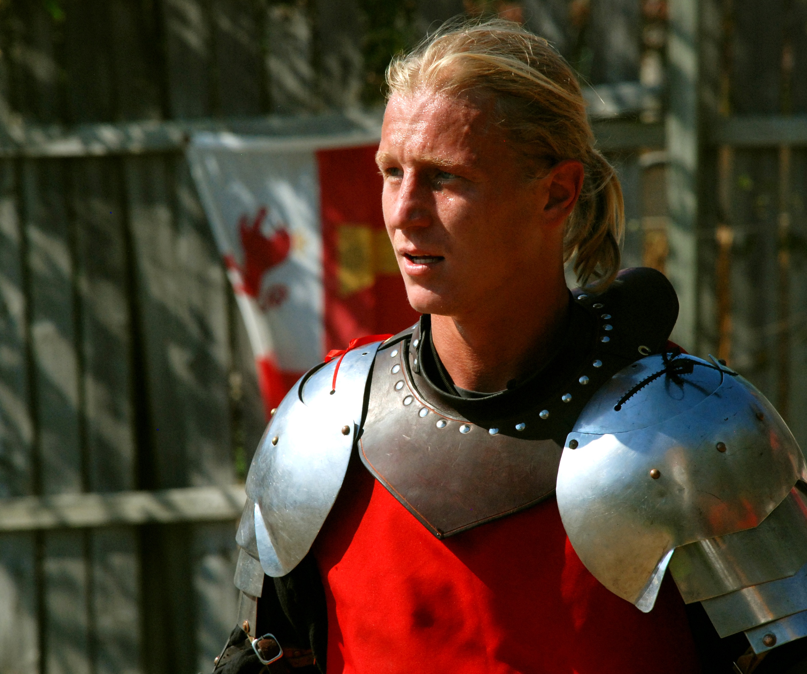 Knight фото. Мужественный рыцарь. Рыцарь блондин. Рыцарь без шлема. Белобрысый рыцарь.