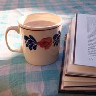 light picture of mug and book
