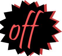 off shadow discount save sign