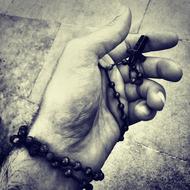Rosary Praying Hand Black And