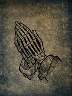praying hands bone skeleton death