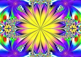 colorful flower like fractal, digital art