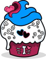 zombie sugar skull cupcake