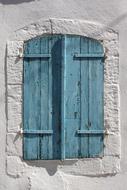 Shutters Blue White Wall