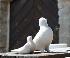 Pigeons Ceramics White Clay