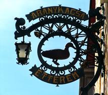 iron sign with goose