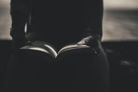Book Reading Black And