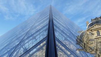 glass pyramid in the city