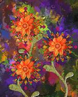 decorative abstract flowers