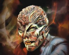 ightening drawing of an evil demon