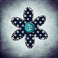 flower sewn button art