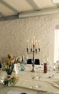 candles on table
