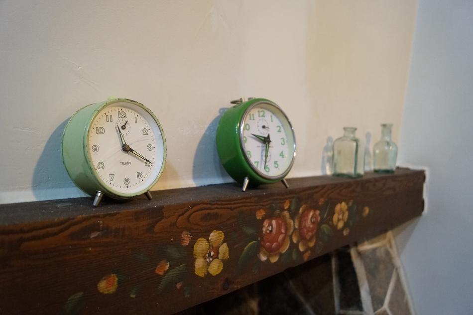 Clock Alarm decoration on shelf