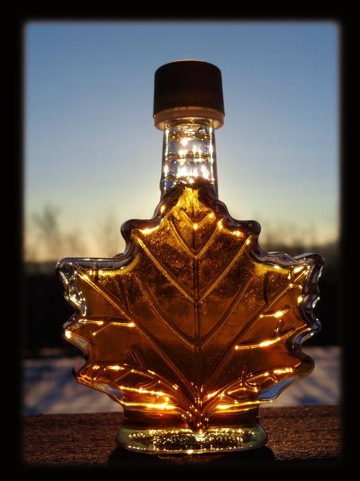 Bottle in the shape of a leaf