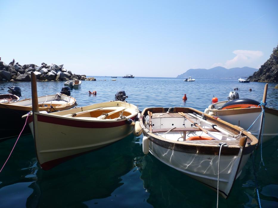 boats left in the shade