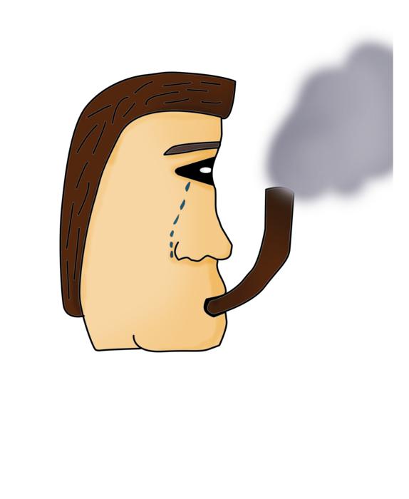 head face mannequin smoking