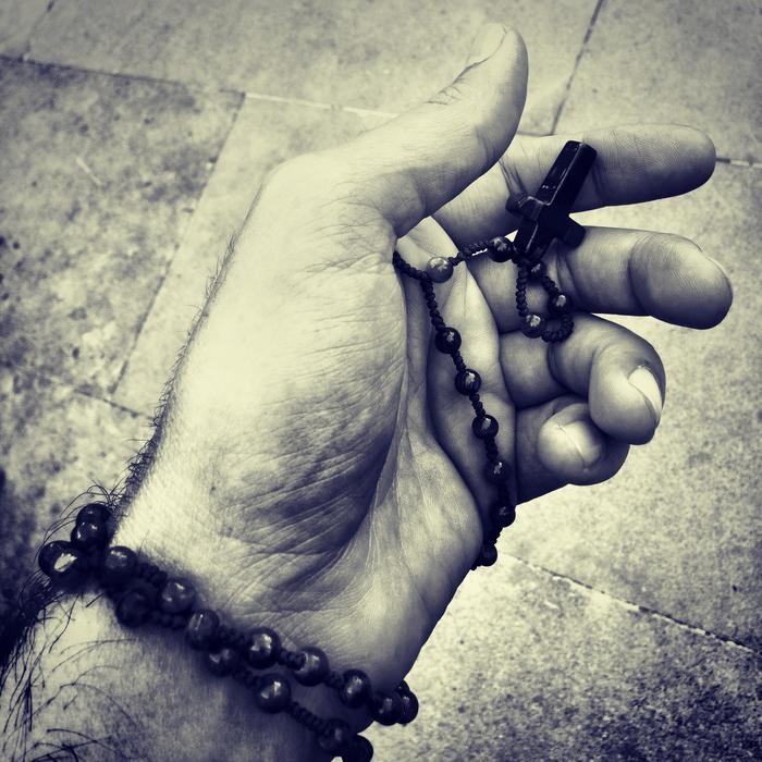 Rosary Praying Hand Black And