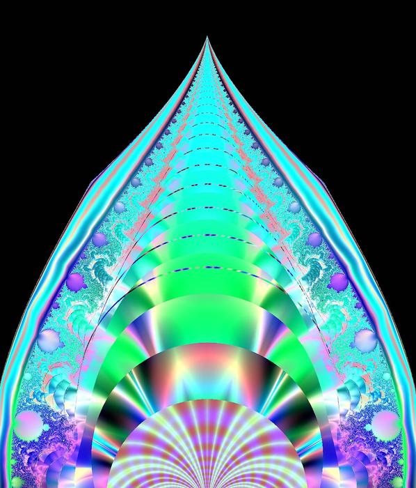 multi colored fractal tower digital art