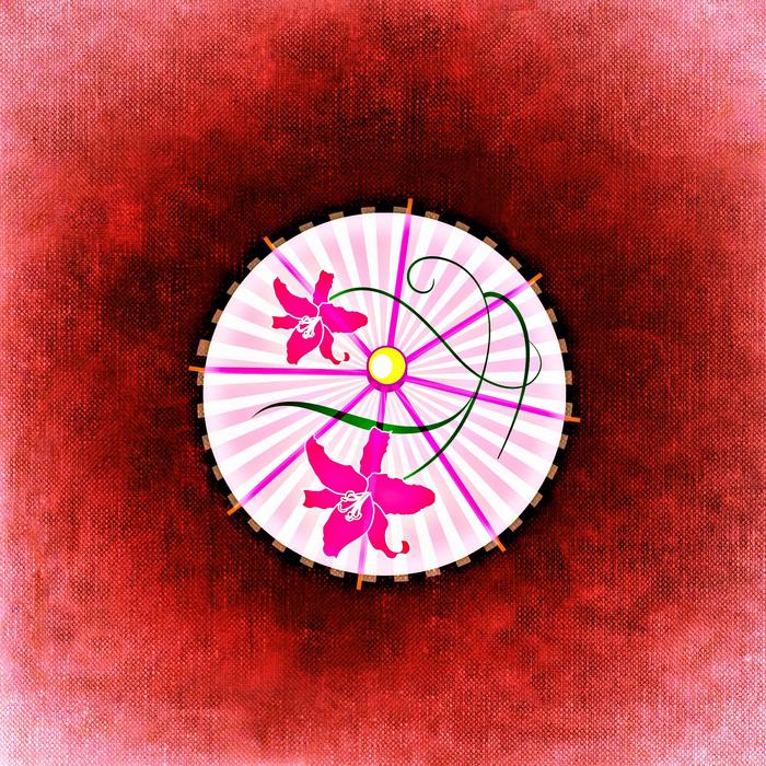 screen flowers stretched red asia