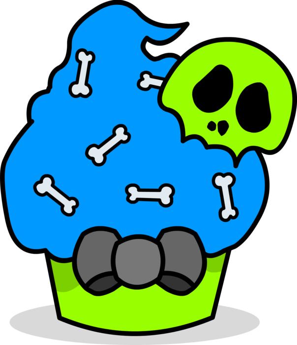 zombie cupcake skull