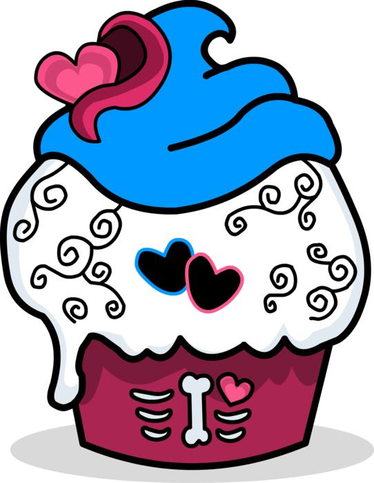 zombie sugar skull cupcake
