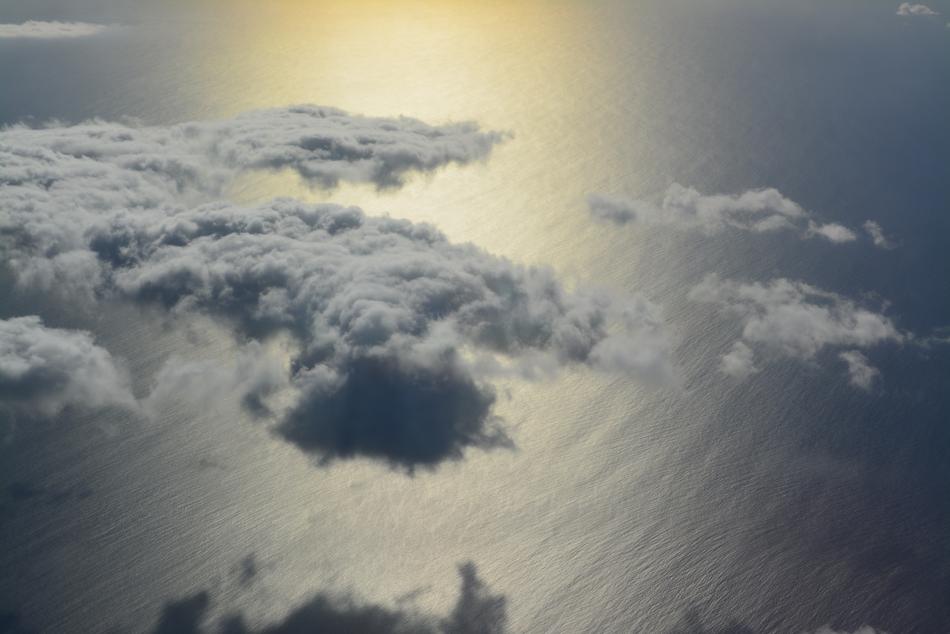 Clouds floating over the sea