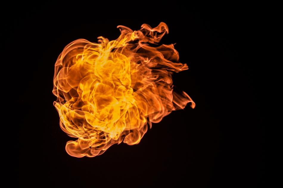 ball of fire in the night