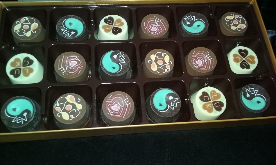 colorful painted Chocolates in box
