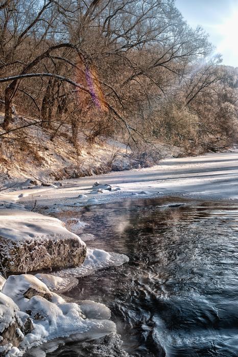 River Winter Sun The