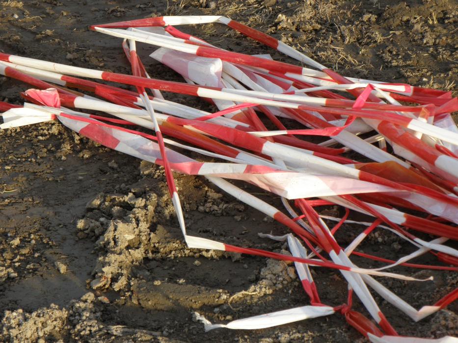 Security Tape lying down on Ground
