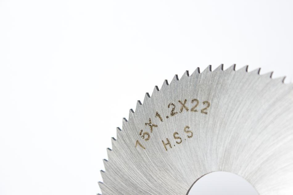 Saw iron disk on white background