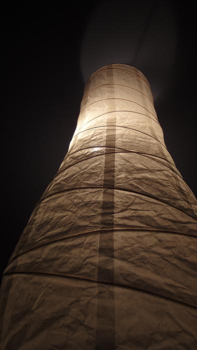 Modern lamp covered with paper