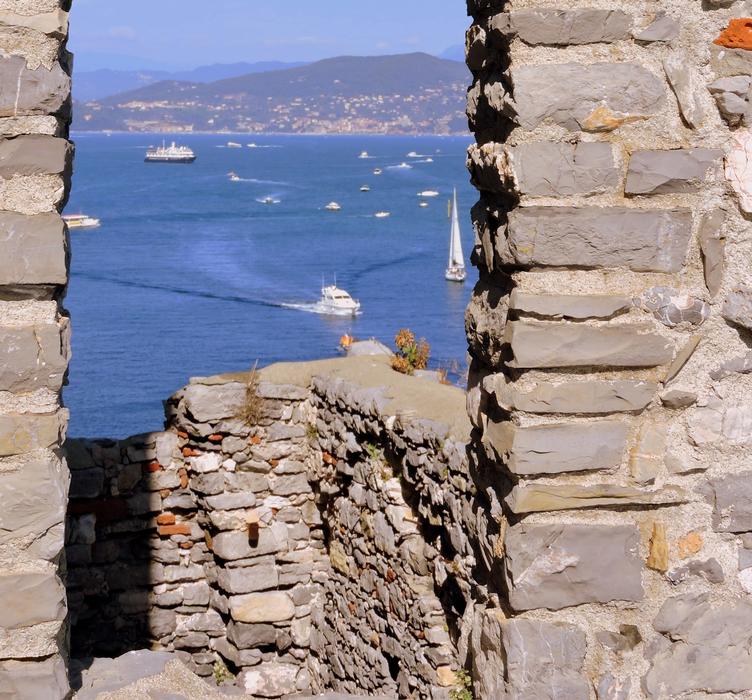 Stone wall Window Sea view