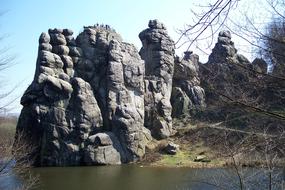 big rocks by the river