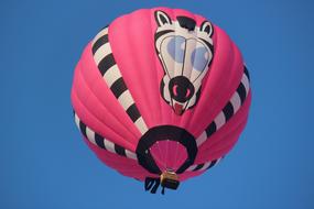 pink balloon with a zebra in the sky