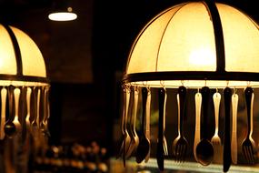 Lamp with forks and spoons