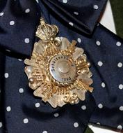 Royal gold medal on the suit